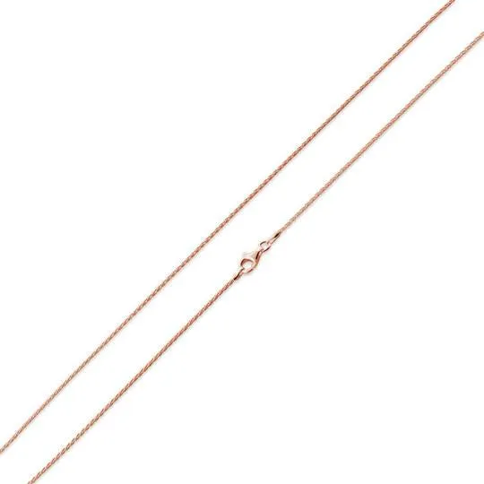 14K Rose Gold Plated Sterling Silver Spiga Chain 1.2MM