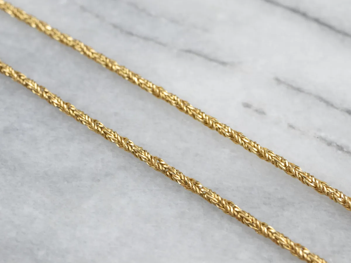 18K Gold Twisted Wheat Chain Necklace