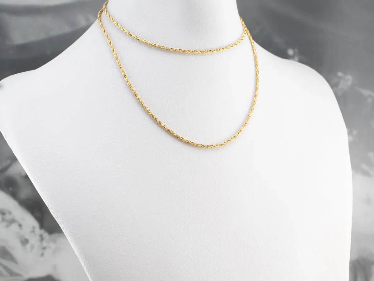 18K Gold Twisted Wheat Chain Necklace