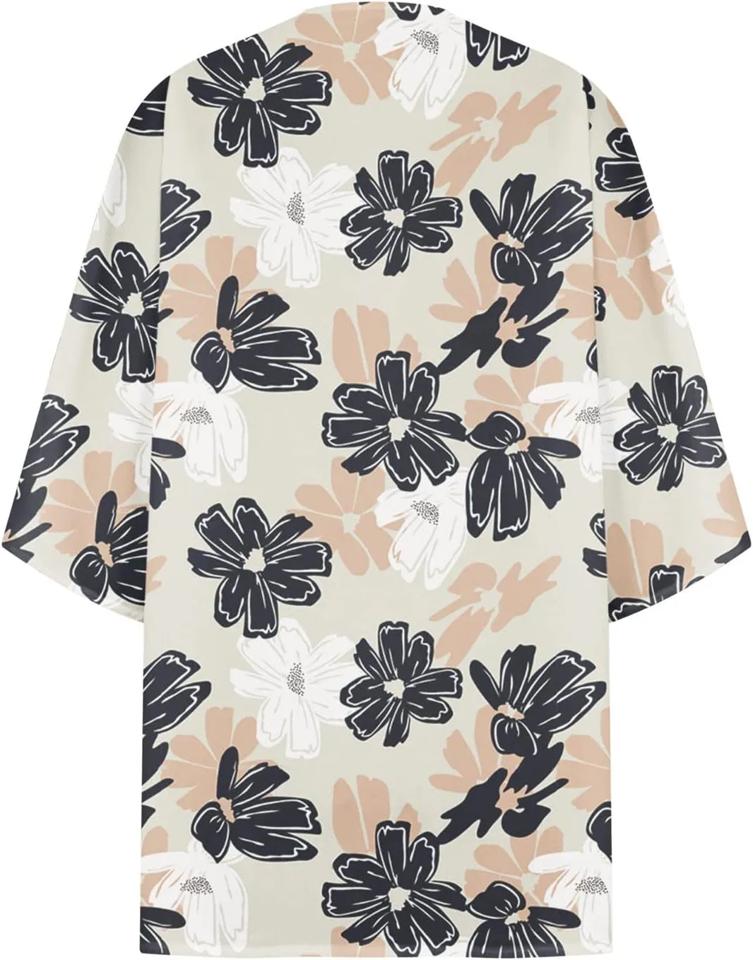 2025 Floral Printed Cardigans Women's Puff Sleeve Kimono Casual Loose Cover Up Boho Blouse Tops Summer Boho Clothes