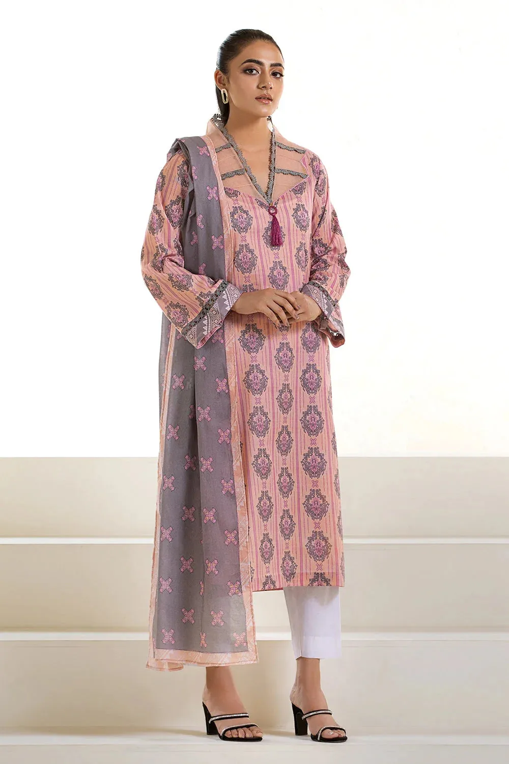 2PC Unstitched Printed Lawn Shirt and Dupatta KSD-2741