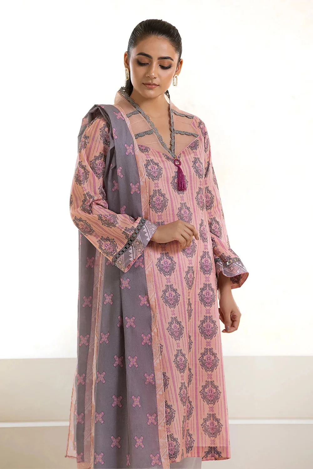2PC Unstitched Printed Lawn Shirt and Dupatta KSD-2741