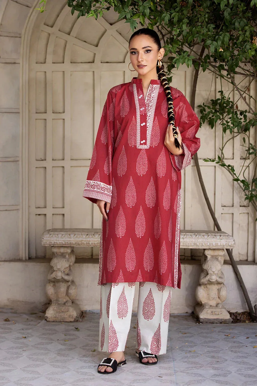 2PC Unstitched Printed Lawn Shirt and Trouser KST-2647