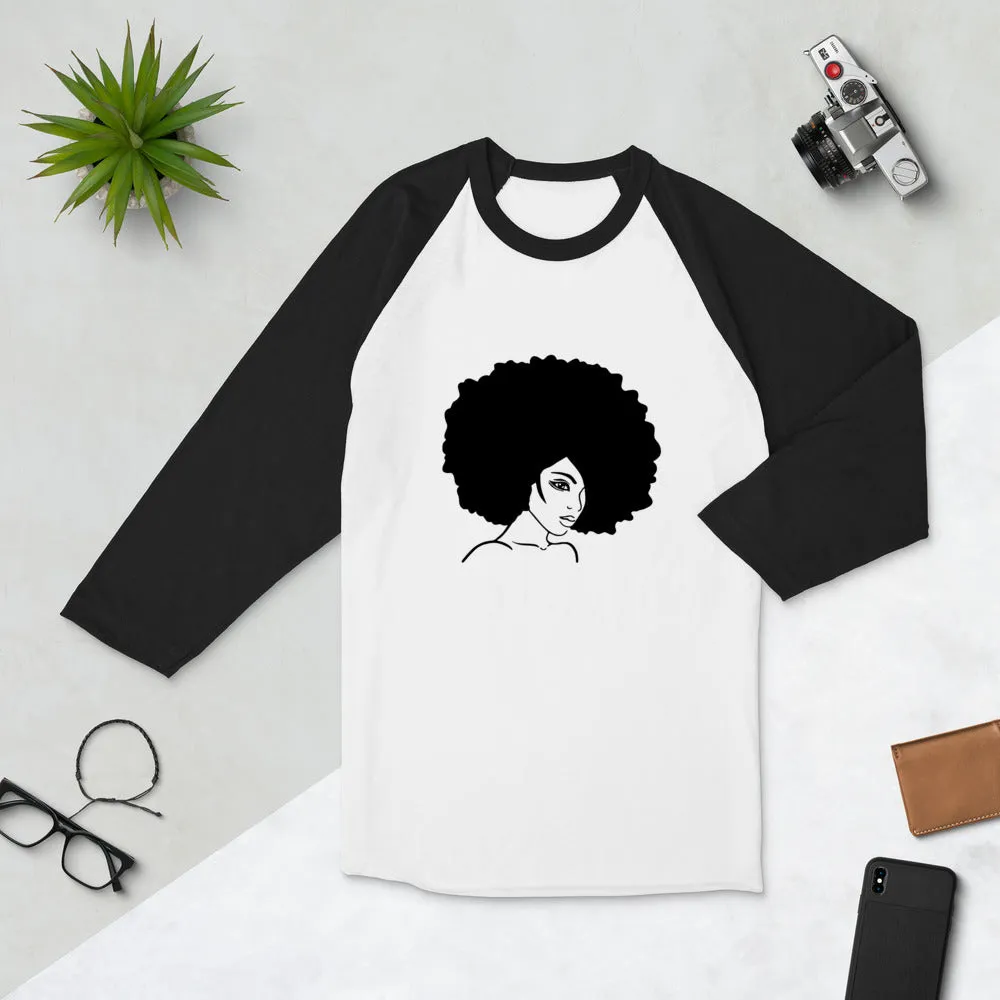 3/4 sleeve raglan shirt Afro