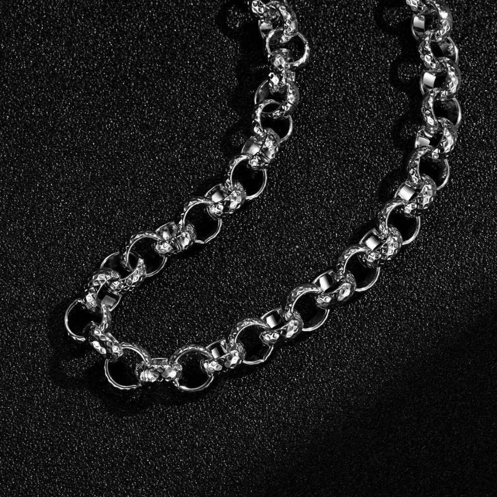 9mm Silver Filled Bonded Patterned Belcher Bracelet 8 Inch