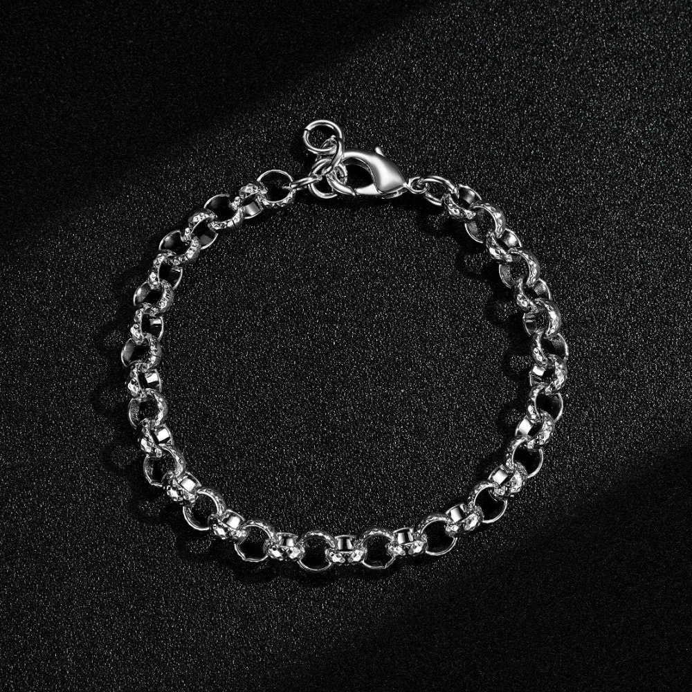 9mm Silver Filled Bonded Patterned Belcher Bracelet 8 Inch