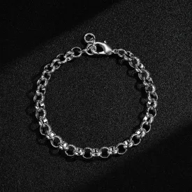 9mm Silver Filled Bonded Patterned Belcher Bracelet 8 Inch