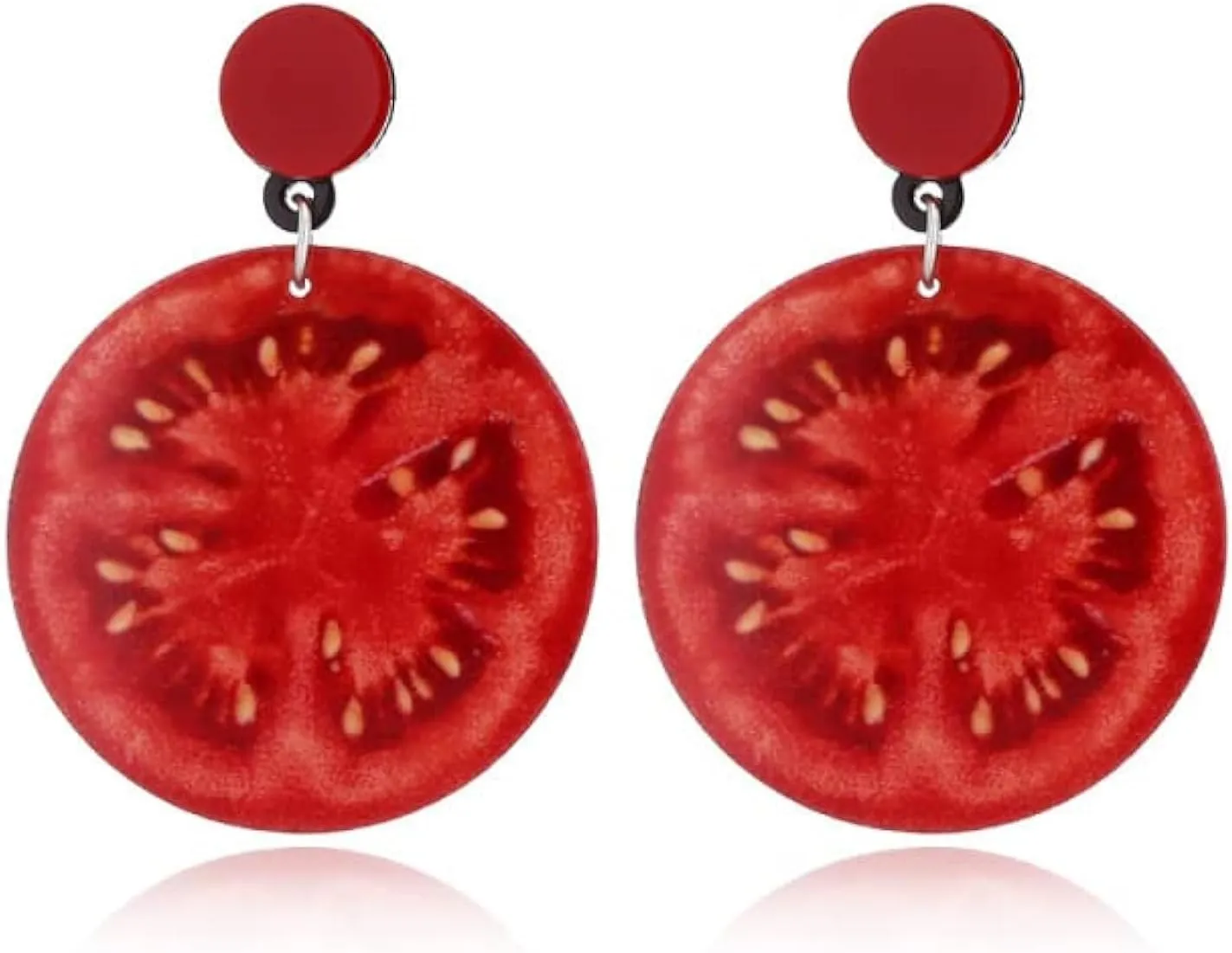 Acrylic Tomato Vegetable Ear Stud Red Cherry Fruit Stud Earring for Women Men Jewelry Gifts