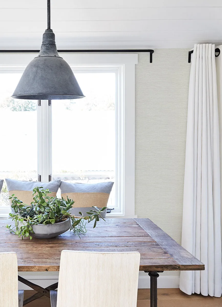 Agave Light Grey Faux Grasscloth Wallpaper from the Thoreau Collection