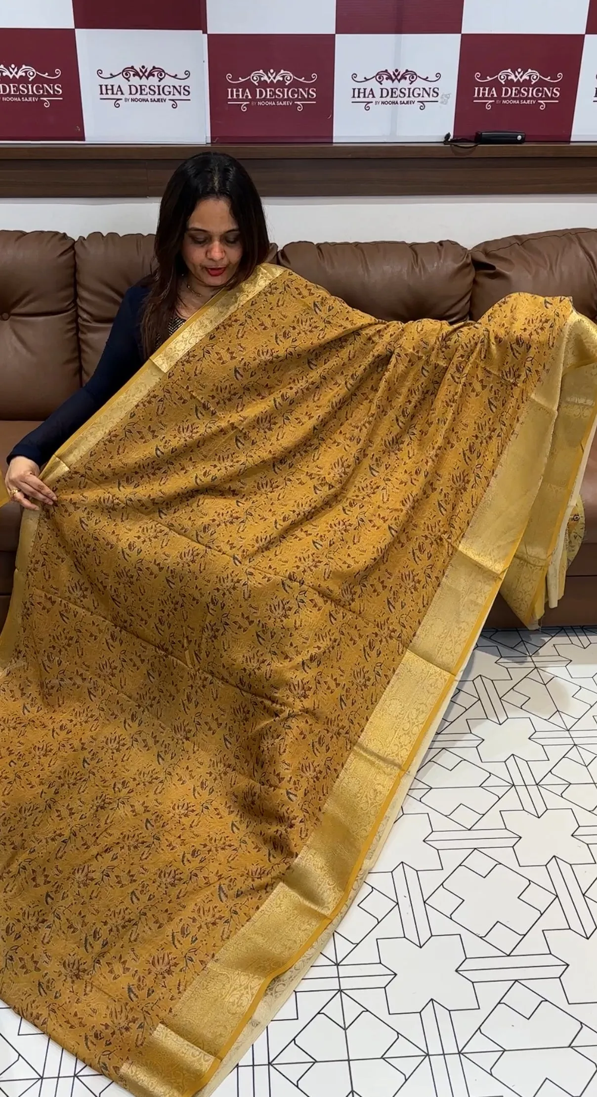 AJRAKH PRINTED SAREE - IHA 14379