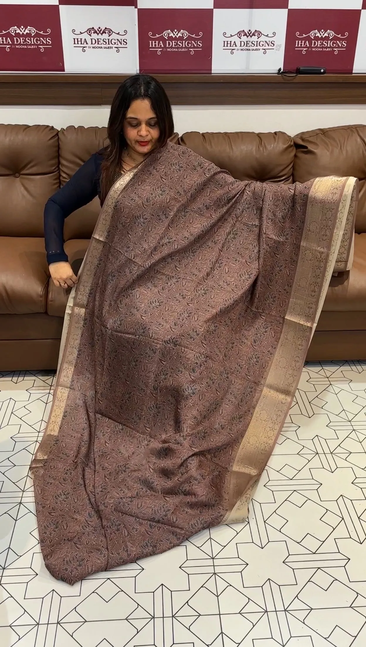 AJRAKH PRINTED SAREE - IHA 14379