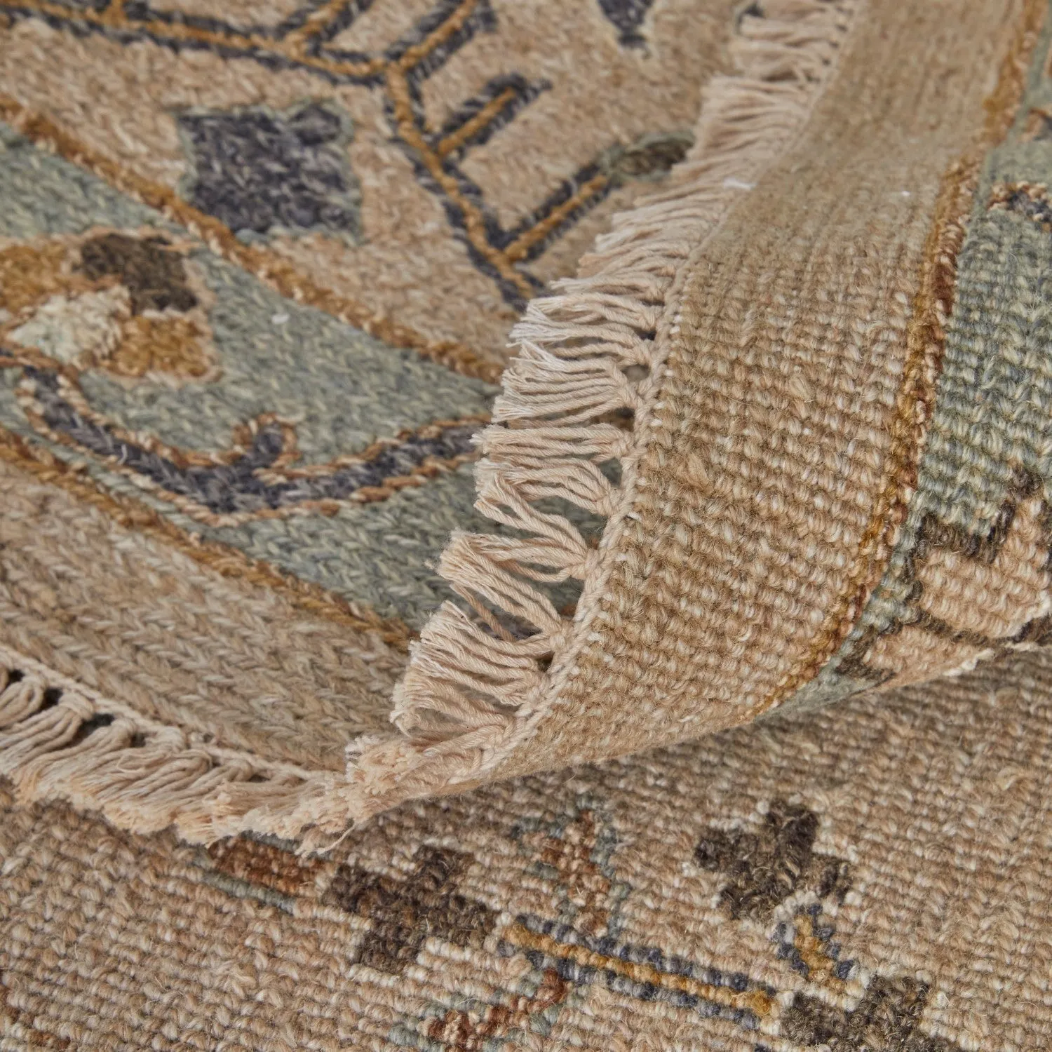 Aleska Oriental Tan/Blue/Gold Rug