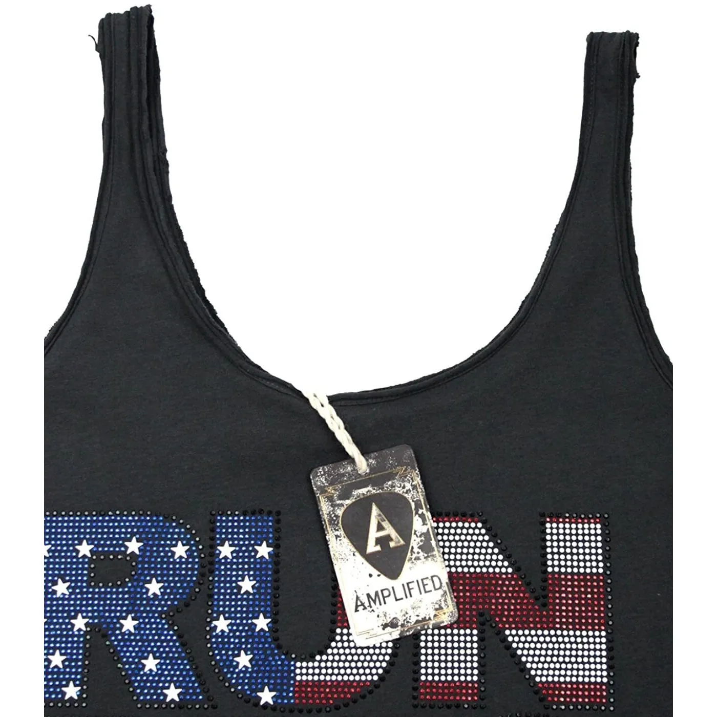 Amplified Womens/Ladies Run DMC USA Diamante Tank Top