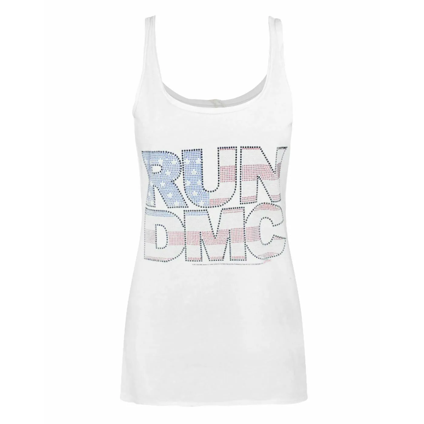 Amplified Womens/Ladies Run DMC USA Diamante Tank Top