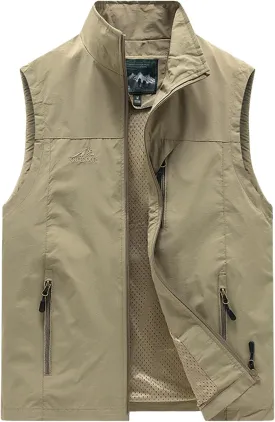 AOTORR Mens Outdoor Lightweight Safari Casual Work Photo Travel Fishing Vests