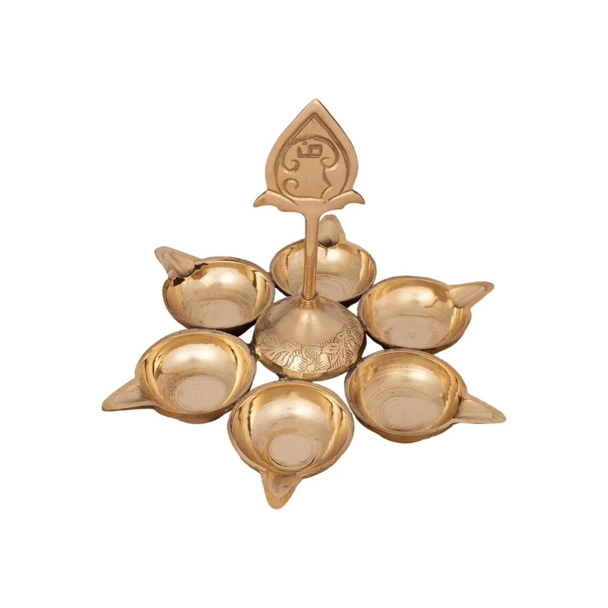 Arupadai Murugan Vel Deepam - 5.5 x 7 Inches | Brass Lamp/ Brass Vilakku for Pooja/ 260 Gms Approx