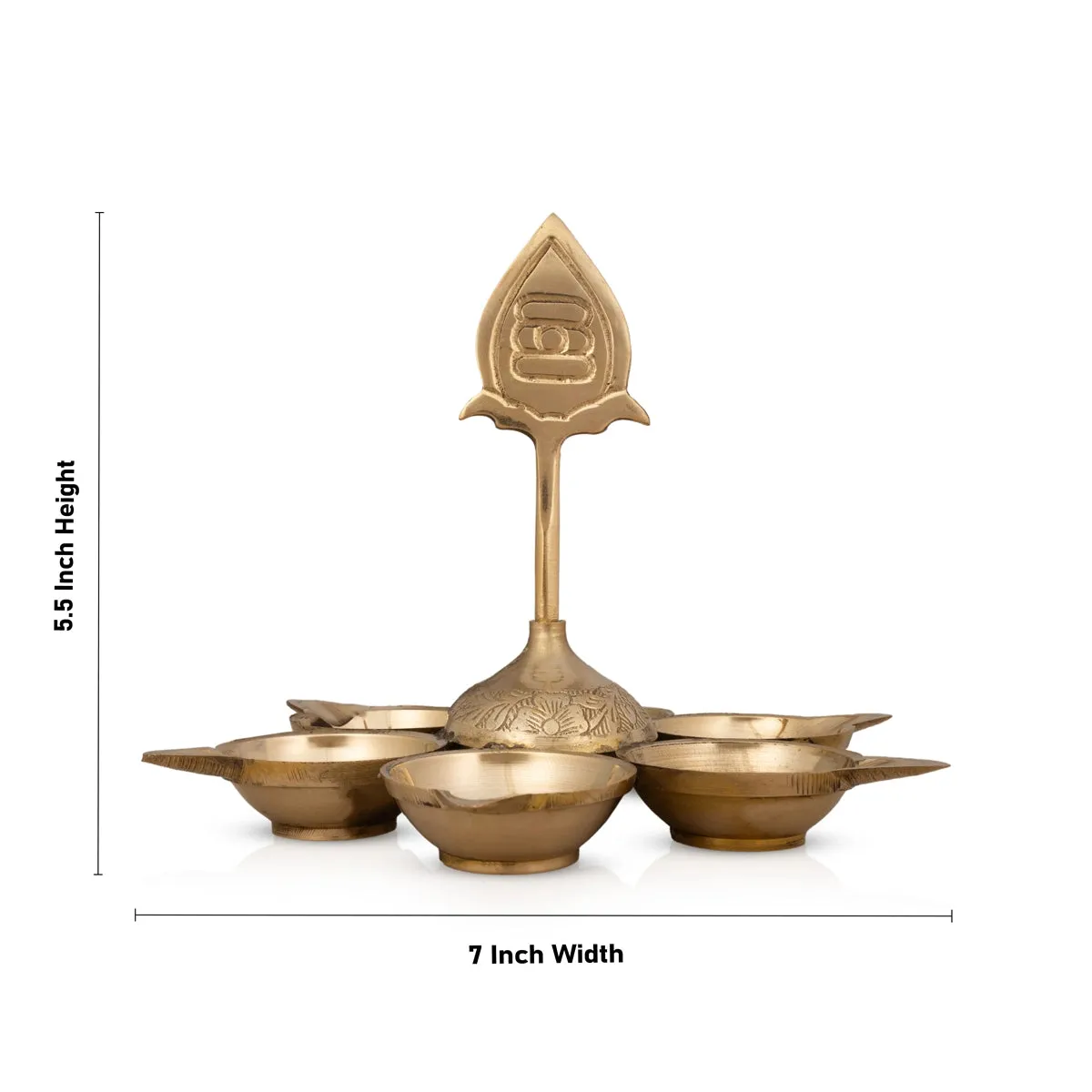 Arupadai Murugan Vel Deepam - 5.5 x 7 Inches | Brass Lamp/ Brass Vilakku for Pooja/ 260 Gms Approx