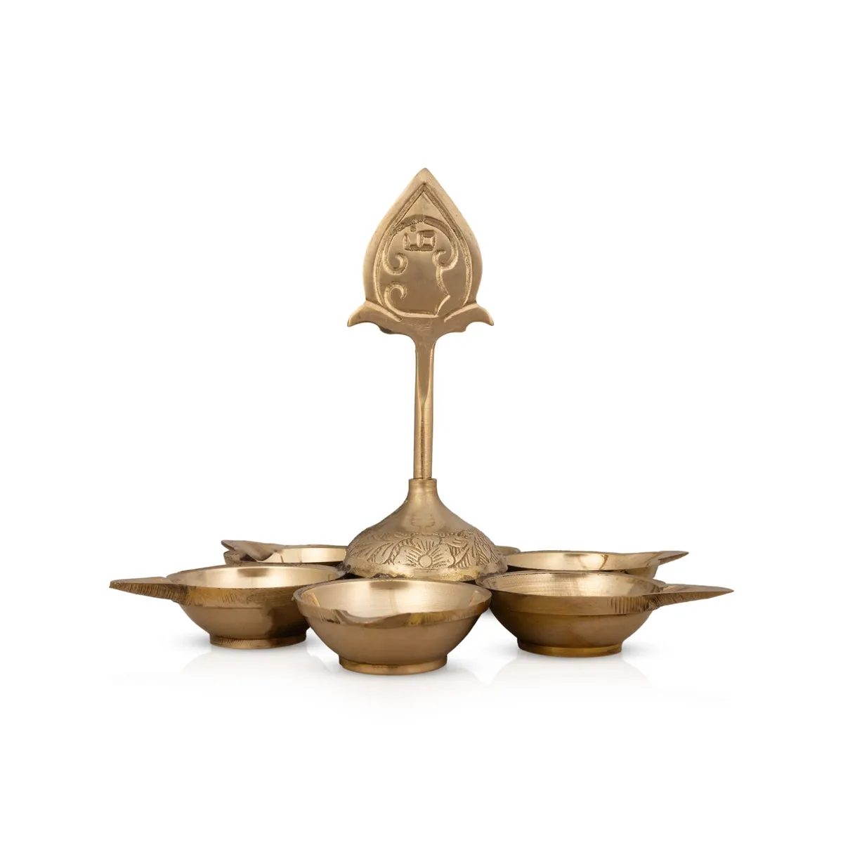 Arupadai Murugan Vel Deepam - 5.5 x 7 Inches | Brass Lamp/ Brass Vilakku for Pooja/ 260 Gms Approx
