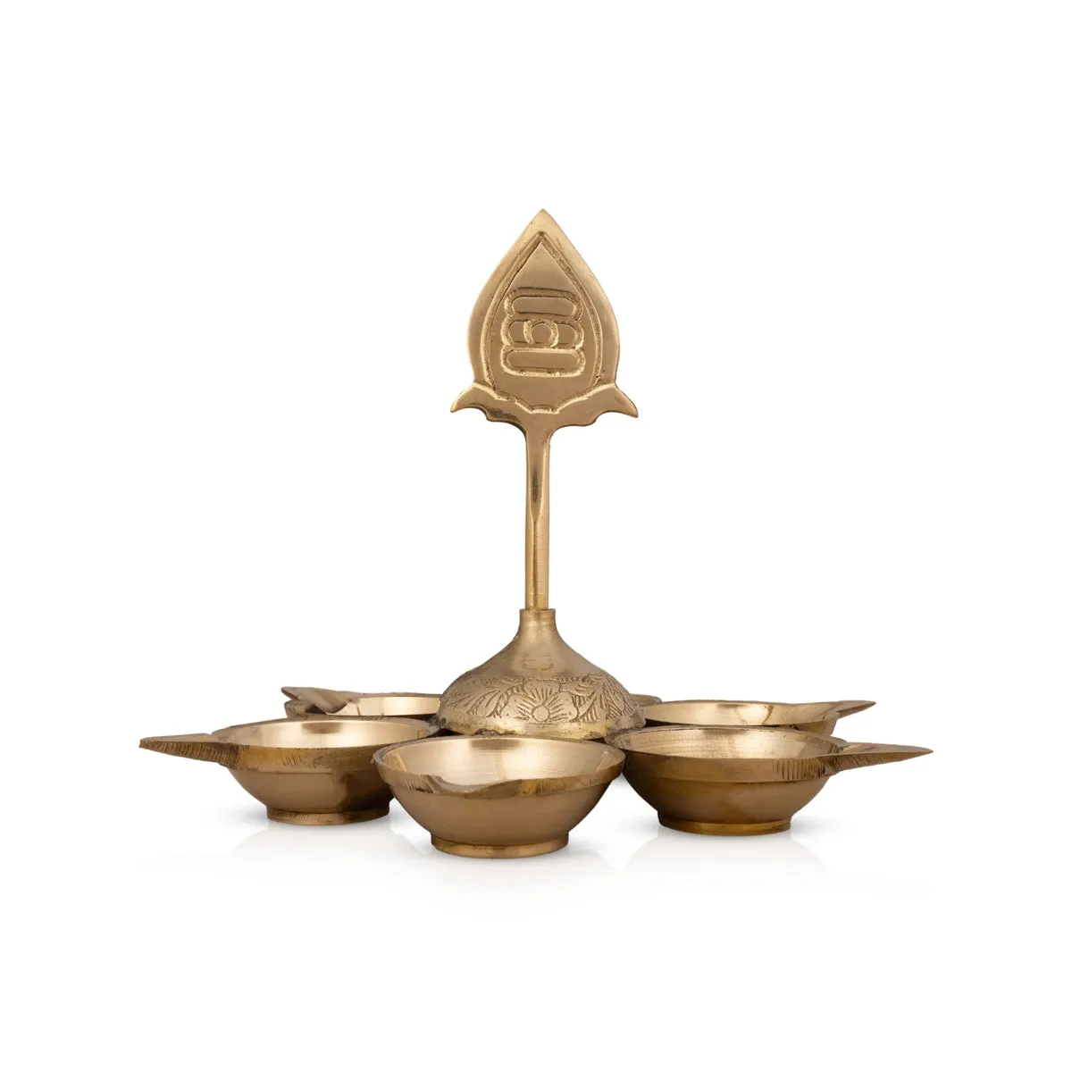 Arupadai Murugan Vel Deepam - 5.5 x 7 Inches | Brass Lamp/ Brass Vilakku for Pooja/ 260 Gms Approx