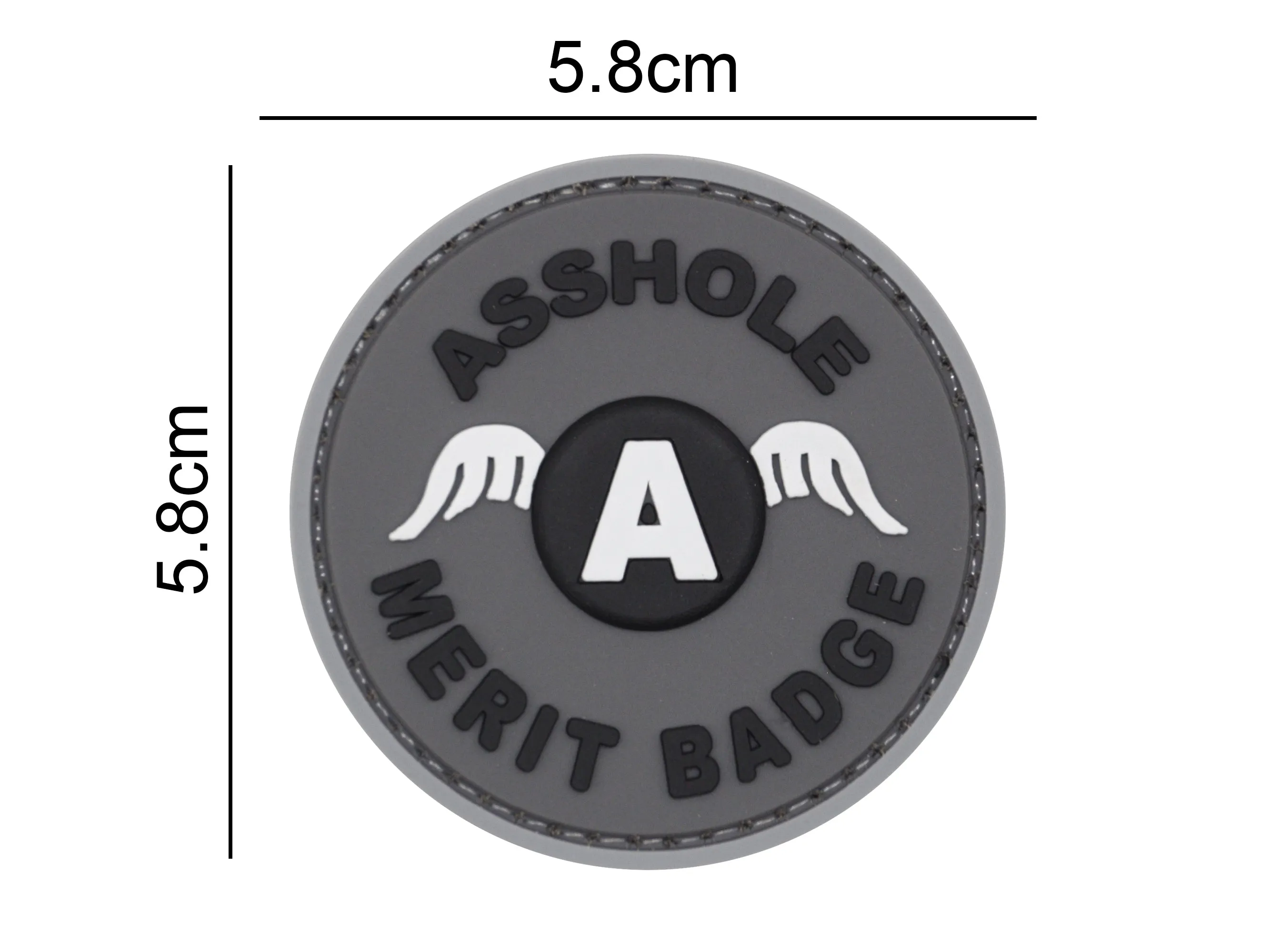 Asshole Merit Badge Patch Gray