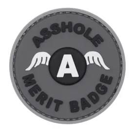 Asshole Merit Badge Patch Gray
