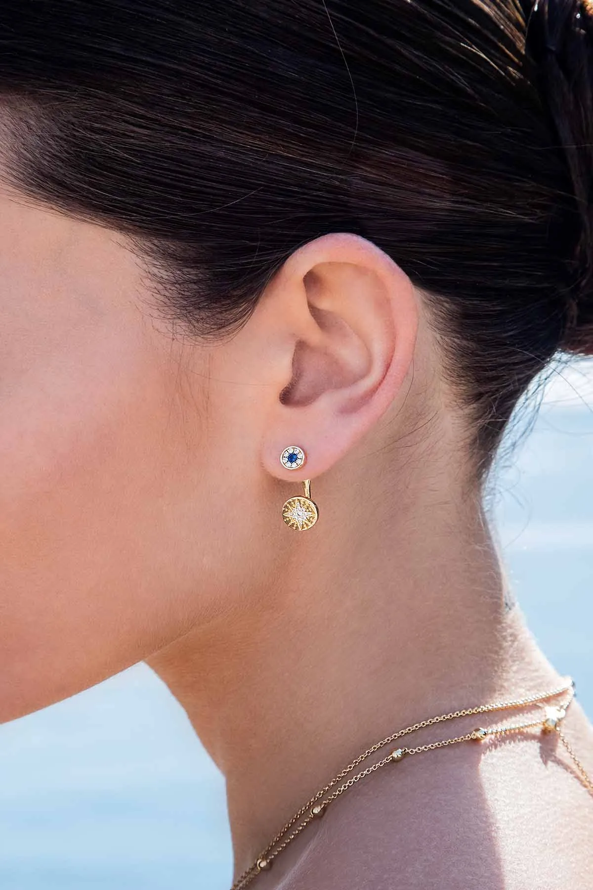 Asymmetric Embellished Météorites Earrings with Ear Cuff