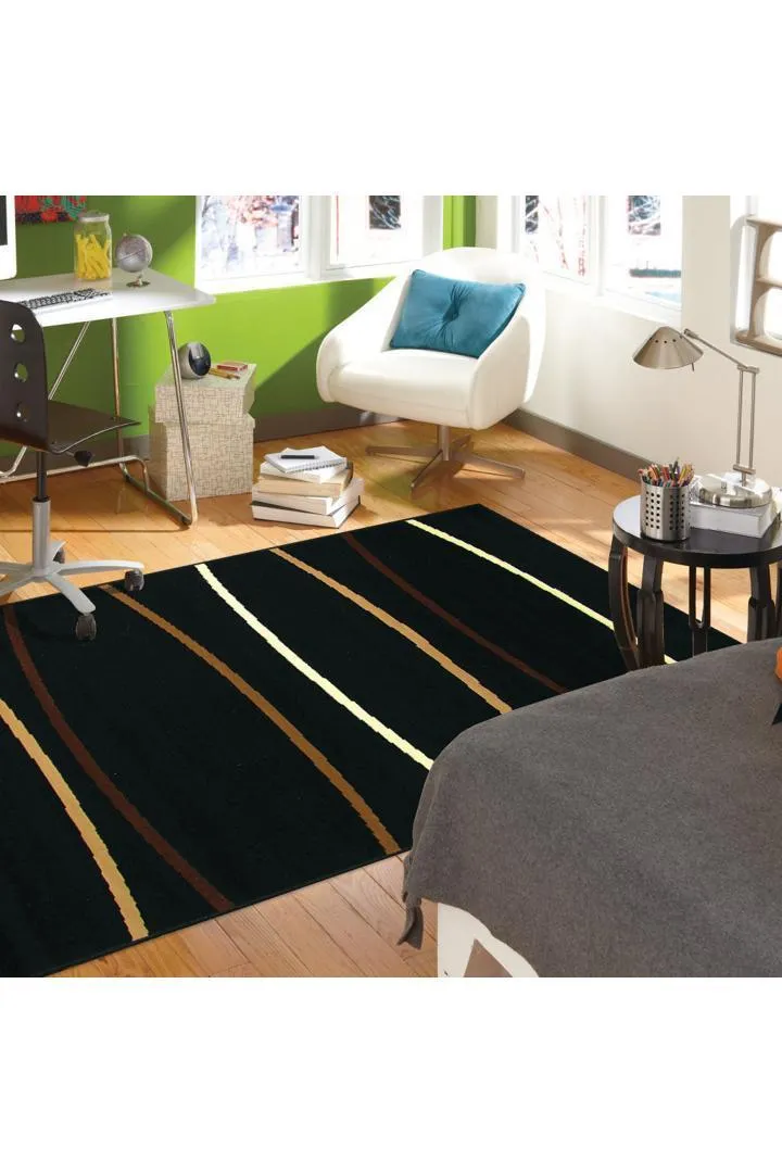 Bello Abstract Rug - 120 Black