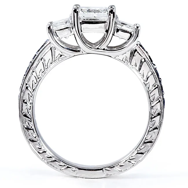 Black and White Diamond 3 Stone Ring