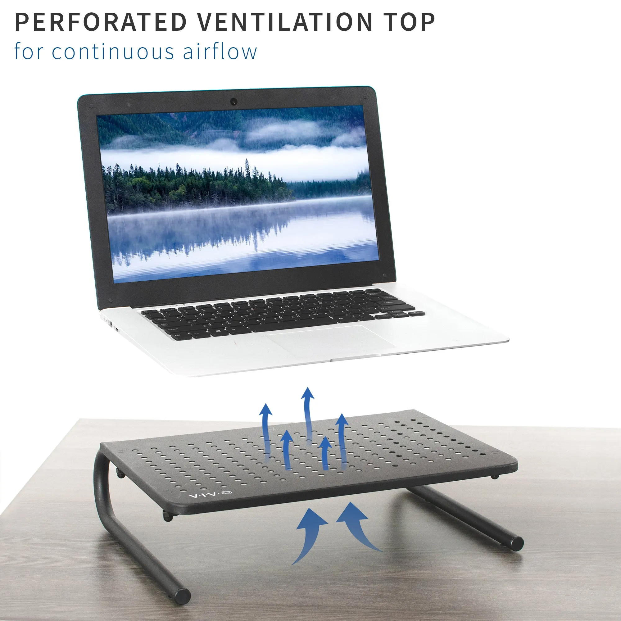 Black Monitor and Laptop Riser Stand