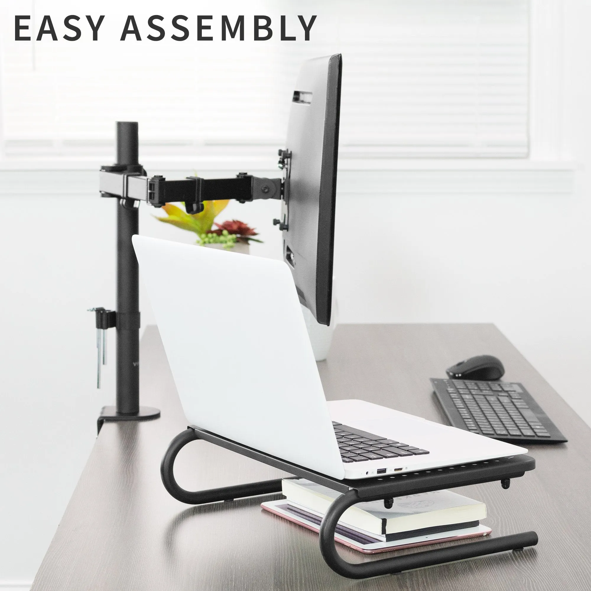Black Monitor and Laptop Riser Stand