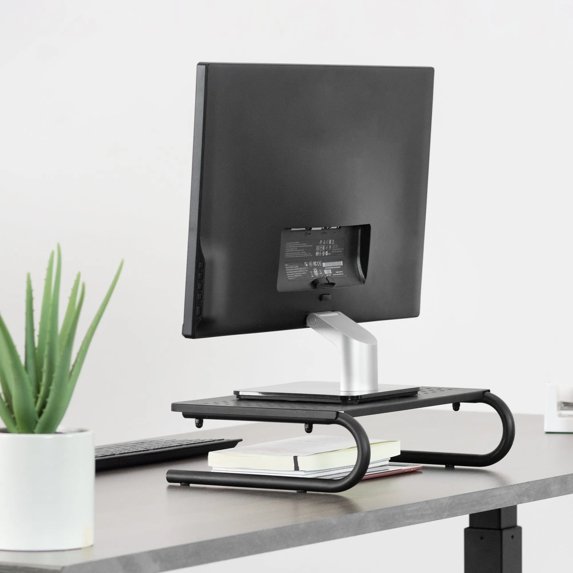 Black Monitor and Laptop Riser Stand