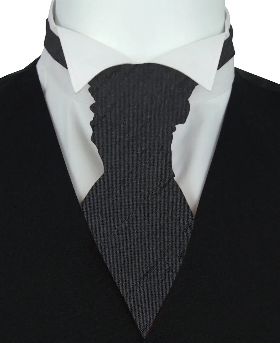 Black Shantung Boys Wedding Cravat