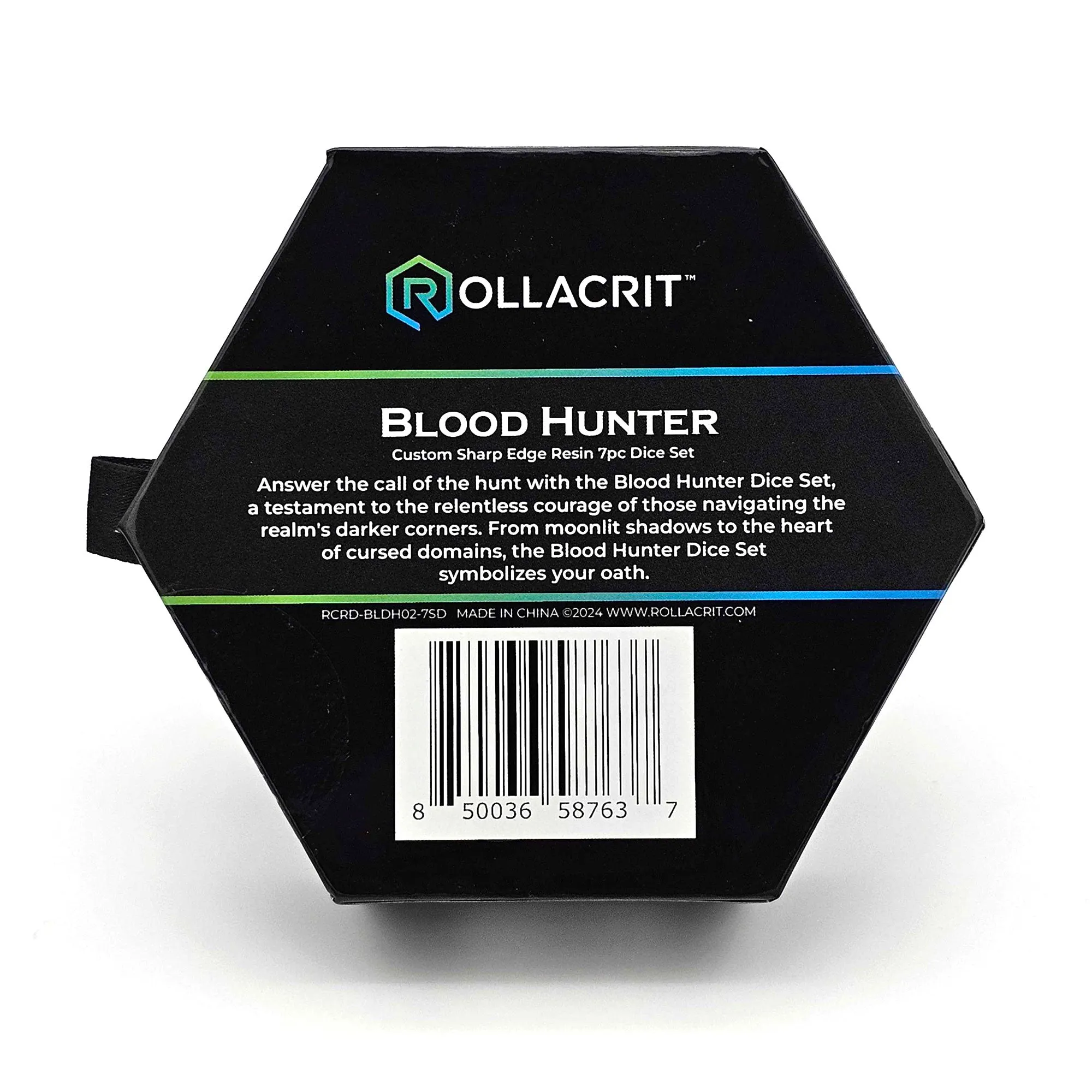 Blood Hunter Custom Sharp Edge Resin 7pc Dice Set
