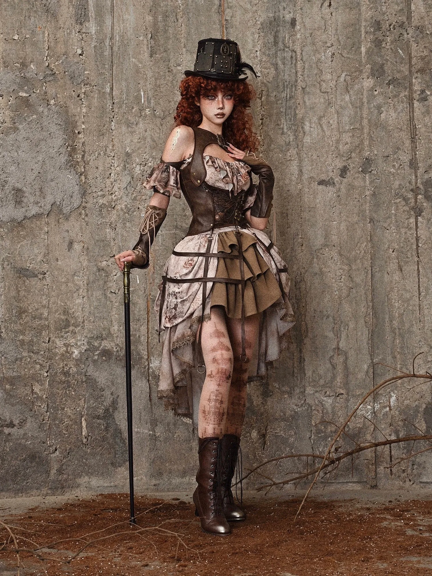 [Blood Supply] Dragon Era steampunk PU Corset Vest