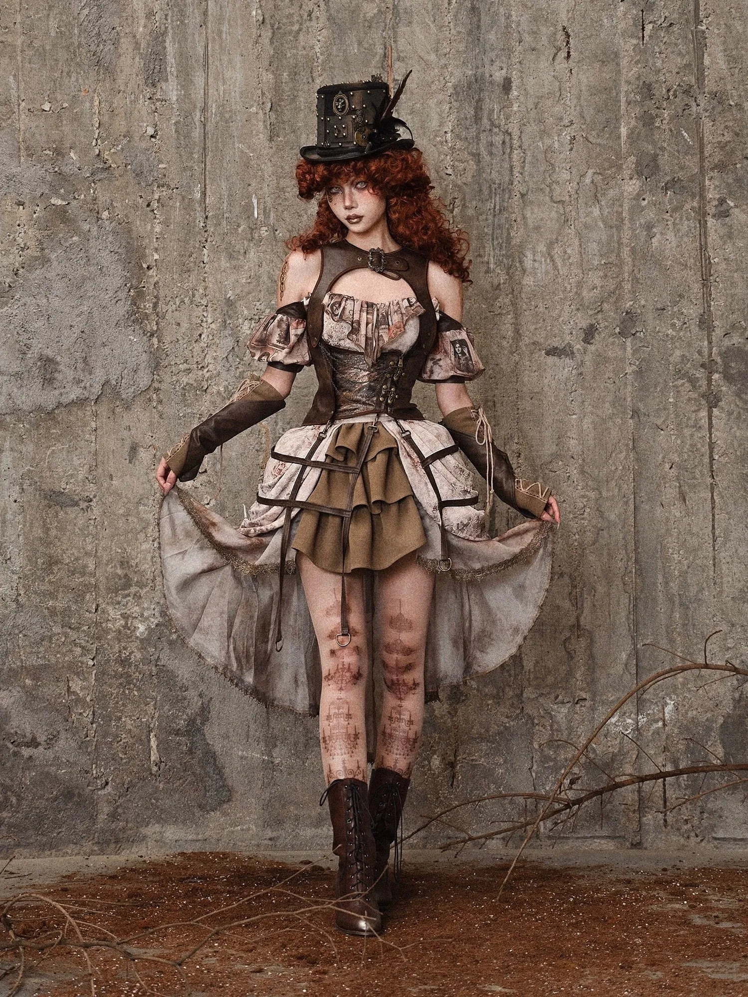 [Blood Supply] Dragon Era steampunk PU Corset Vest