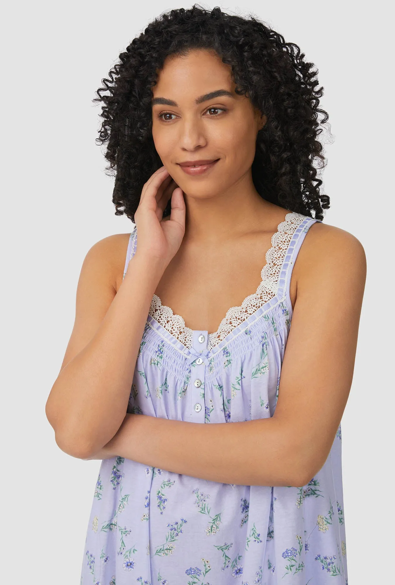 Blue Garden Floral Sleeveless Chemise