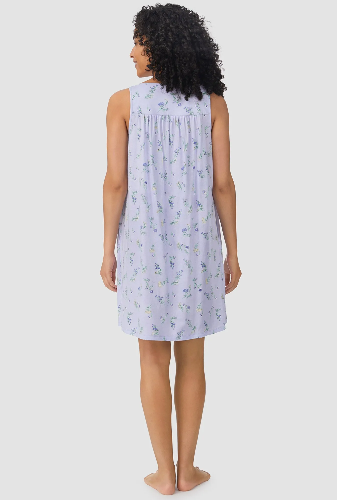 Blue Garden Floral Sleeveless Chemise