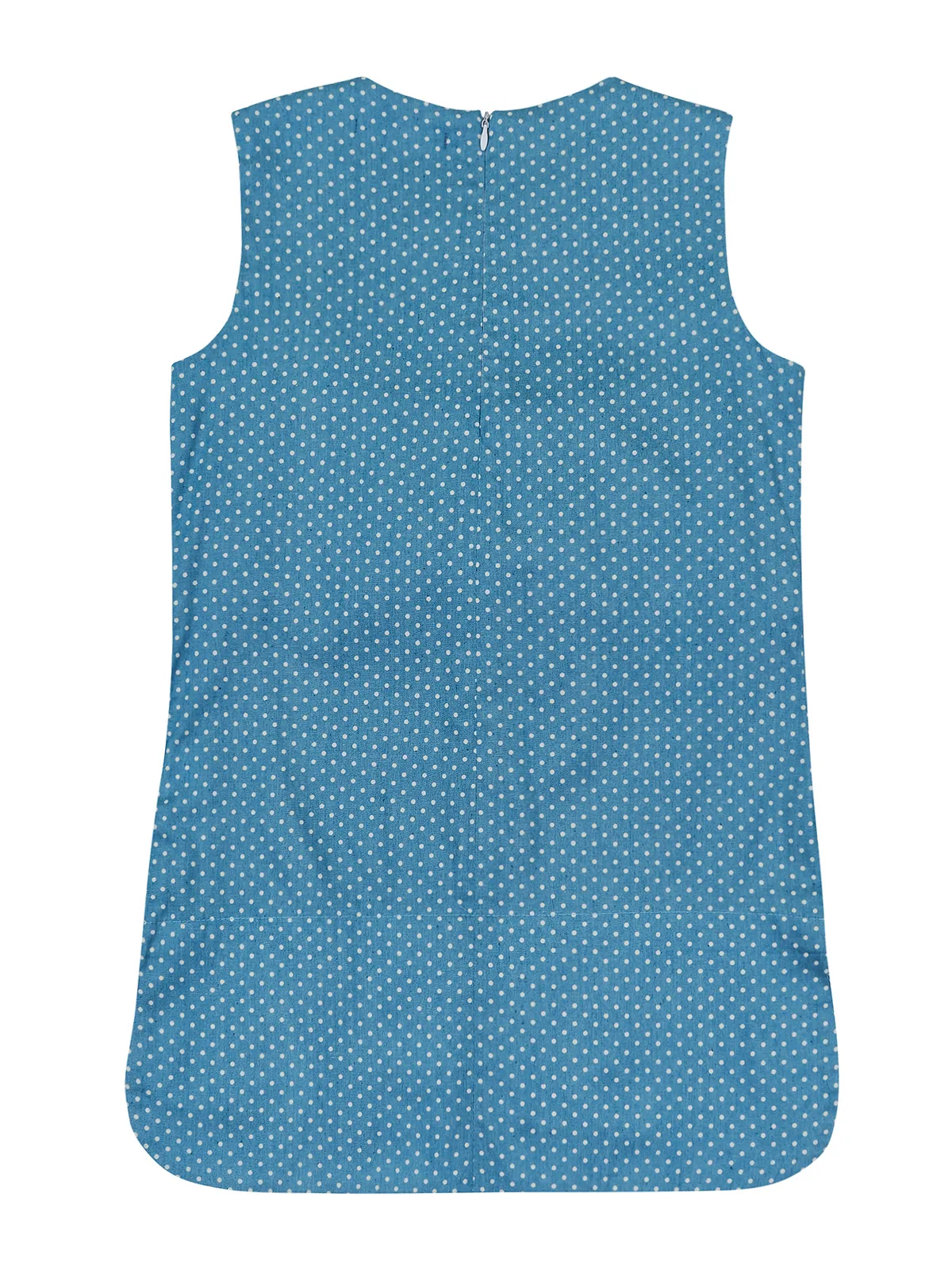 Blue Ruffled Sleeveless Shift Dress by Kids Couture