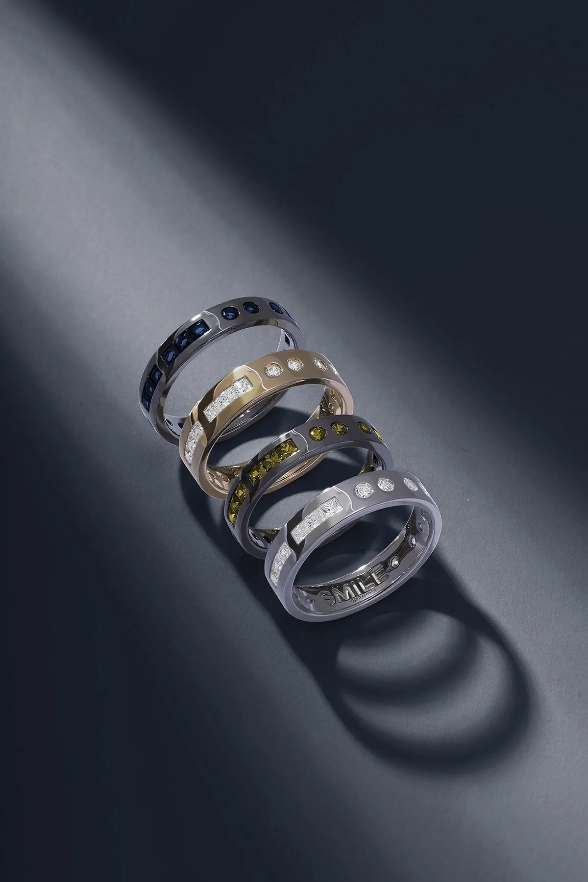 Blue Smile Morse Code Ring
