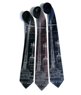 Blueprint Necktie: Detroit Train Station Ironwork Silk Tie