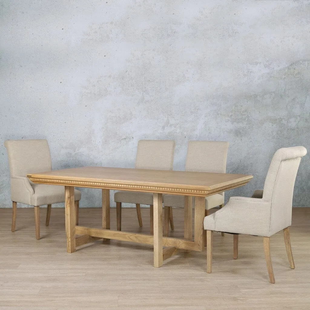 Bolton Fluted Wood Top & Baron 6 Seater Dining Set
