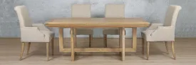 Bolton Fluted Wood Top & Baron 6 Seater Dining Set