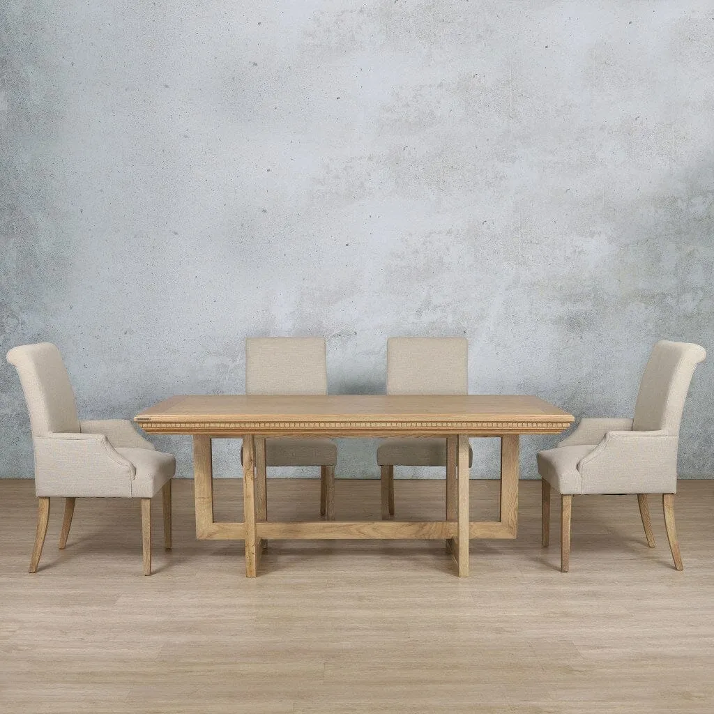 Bolton Fluted Wood Top & Baron 6 Seater Dining Set