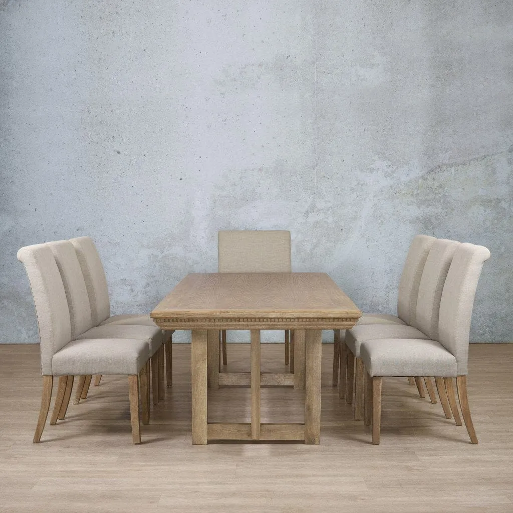 Bolton Fluted Wood Top & Baron 8 Seater Dining Set