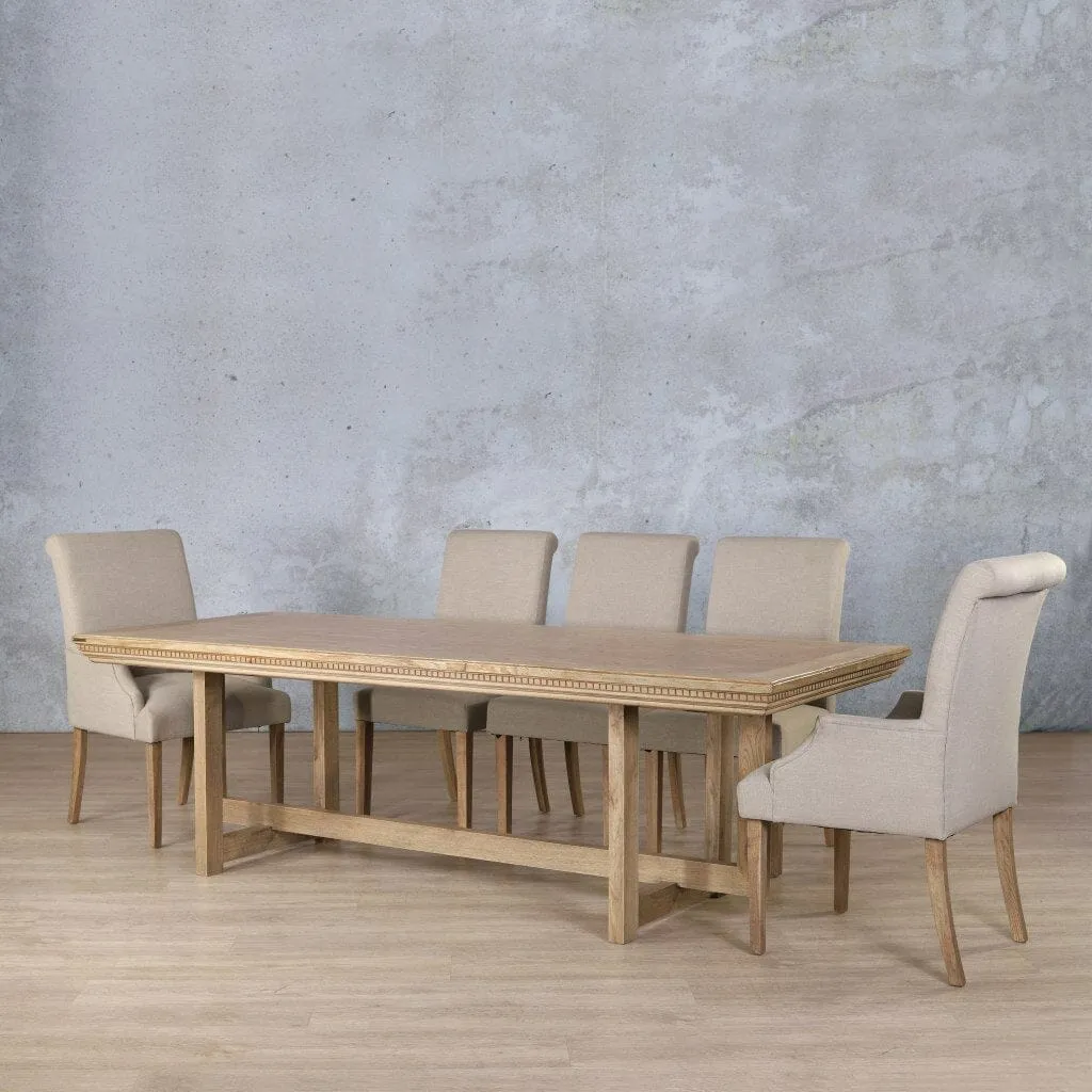 Bolton Fluted Wood Top & Baron 8 Seater Dining Set