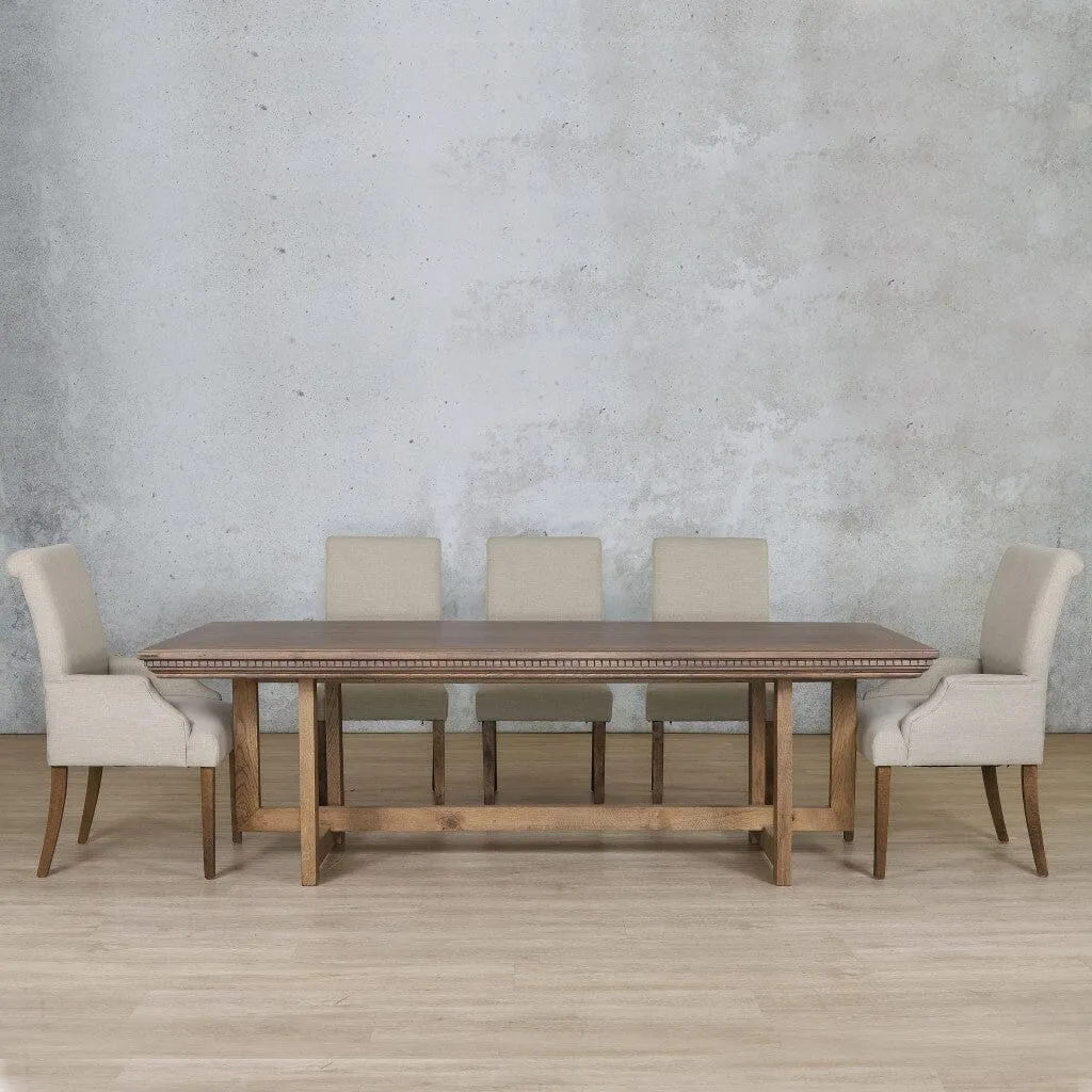 Bolton Fluted Wood Top & Baron 8 Seater Dining Set