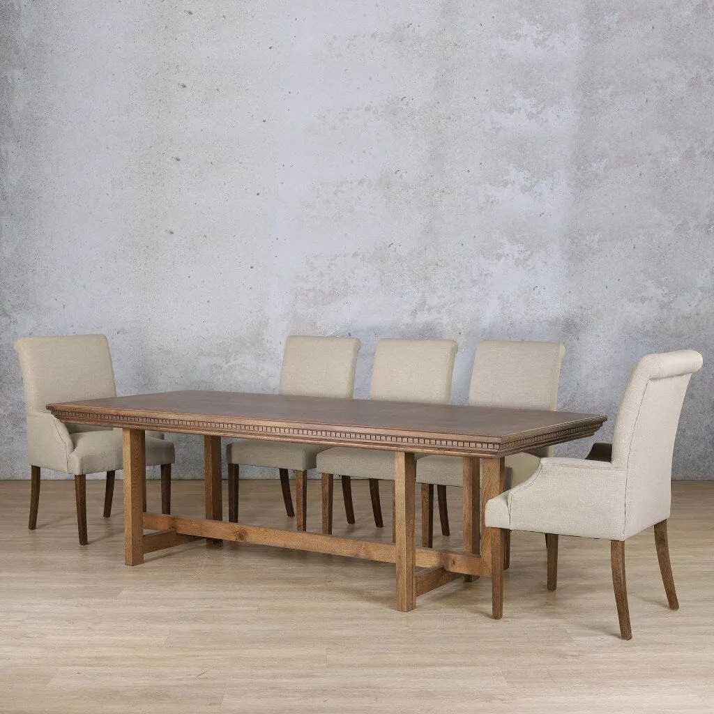 Bolton Fluted Wood Top & Baron 8 Seater Dining Set