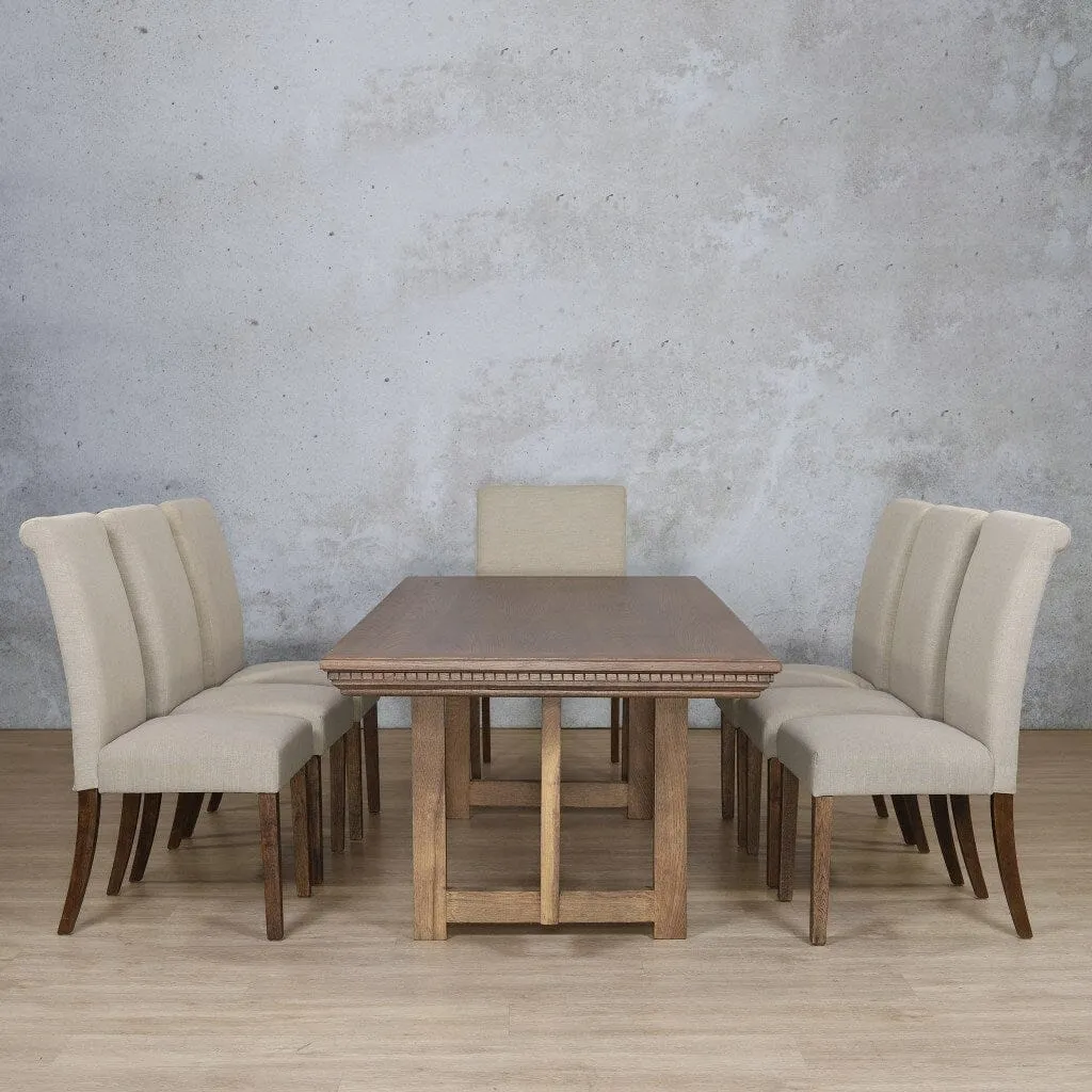 Bolton Fluted Wood Top & Baron 8 Seater Dining Set