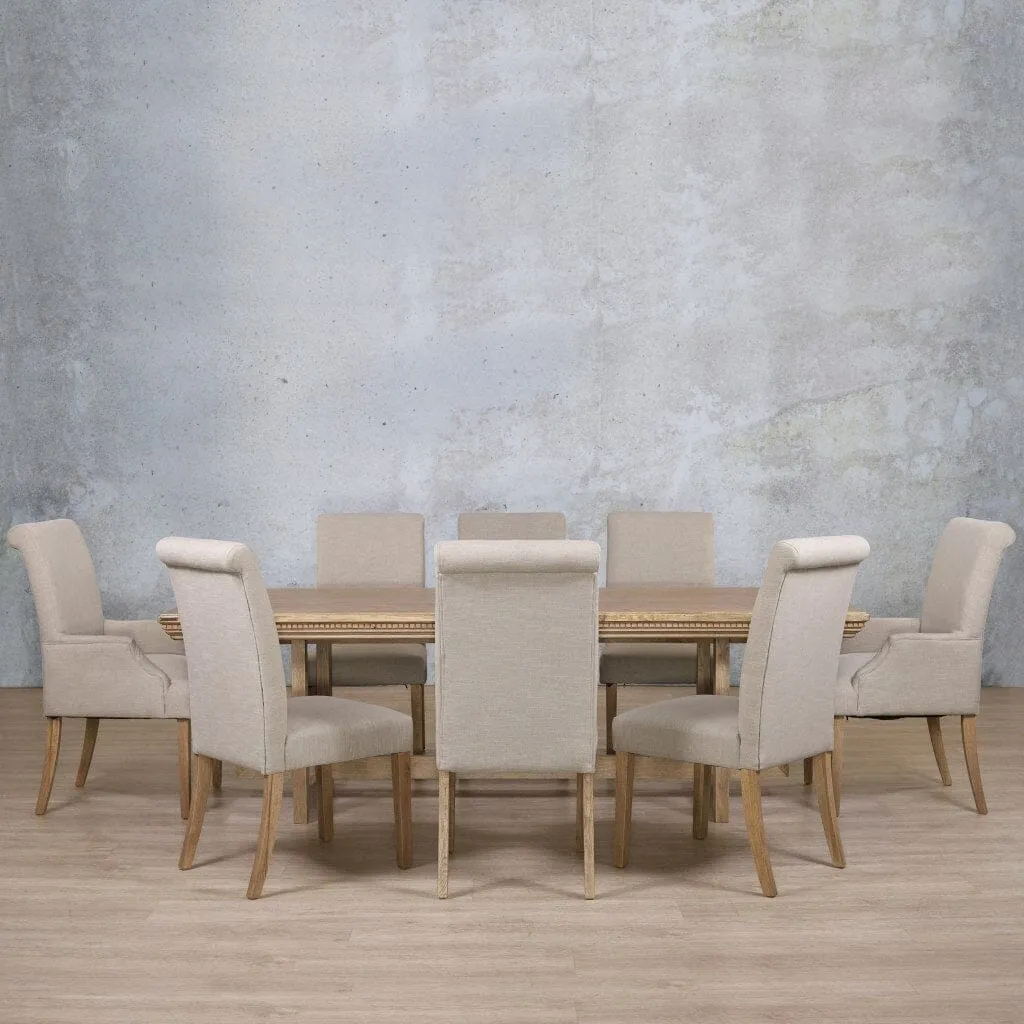 Bolton Fluted Wood Top & Baron 8 Seater Dining Set