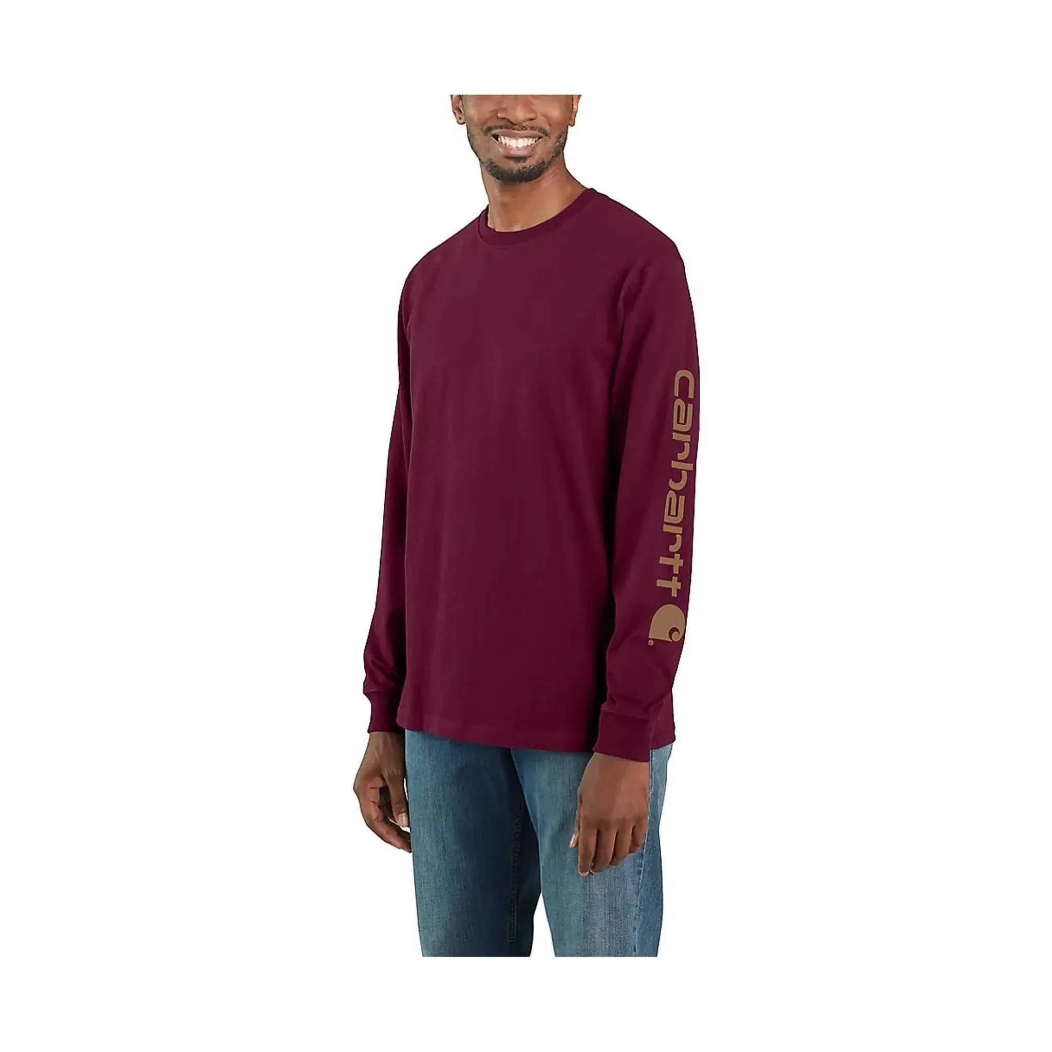 Carhartt Men's Long Sleeve Graphic Logo T-Shirt - Port